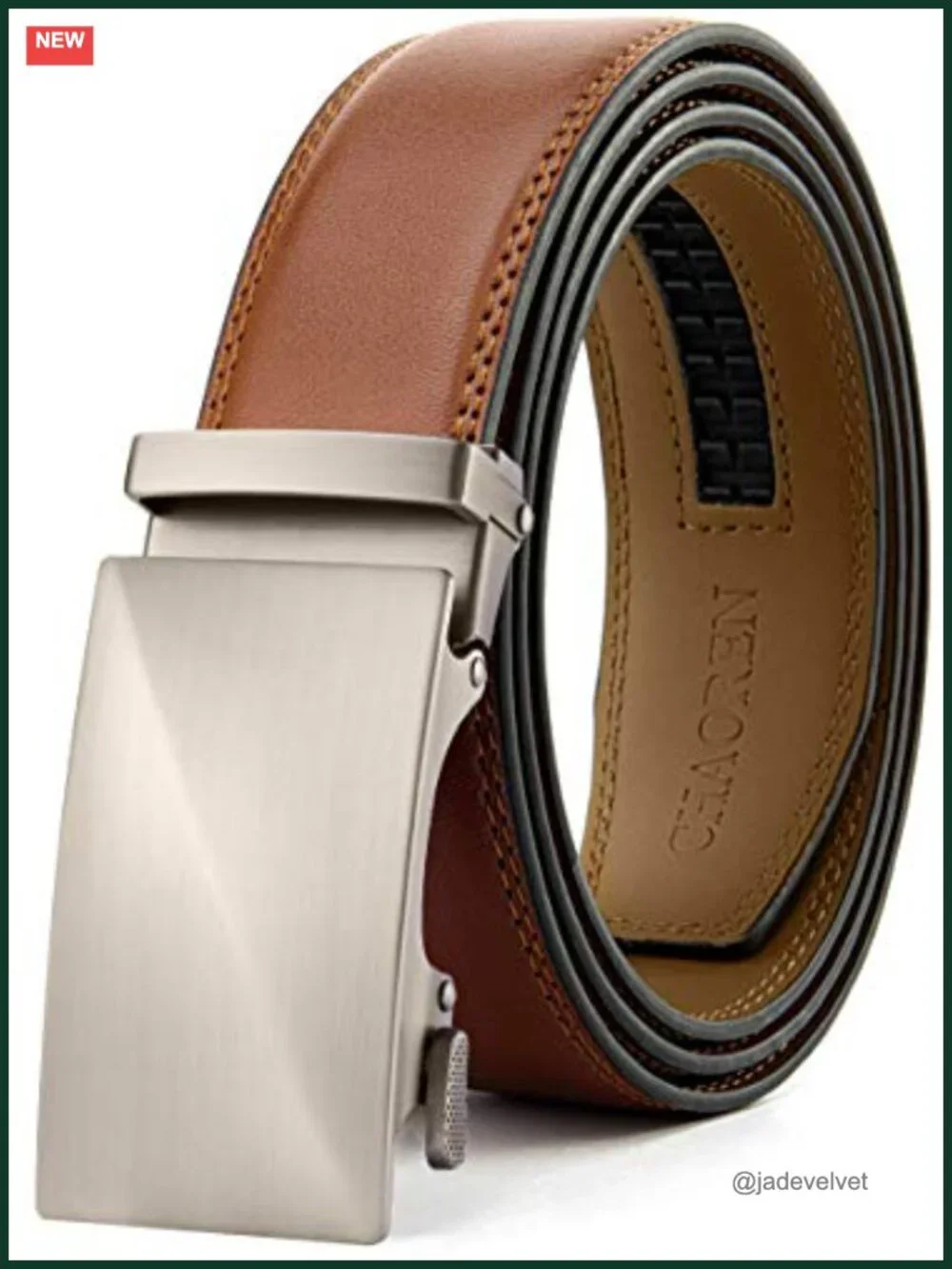 Men's Genuine Leather Ratchet Belt Adjustable Dress Belt